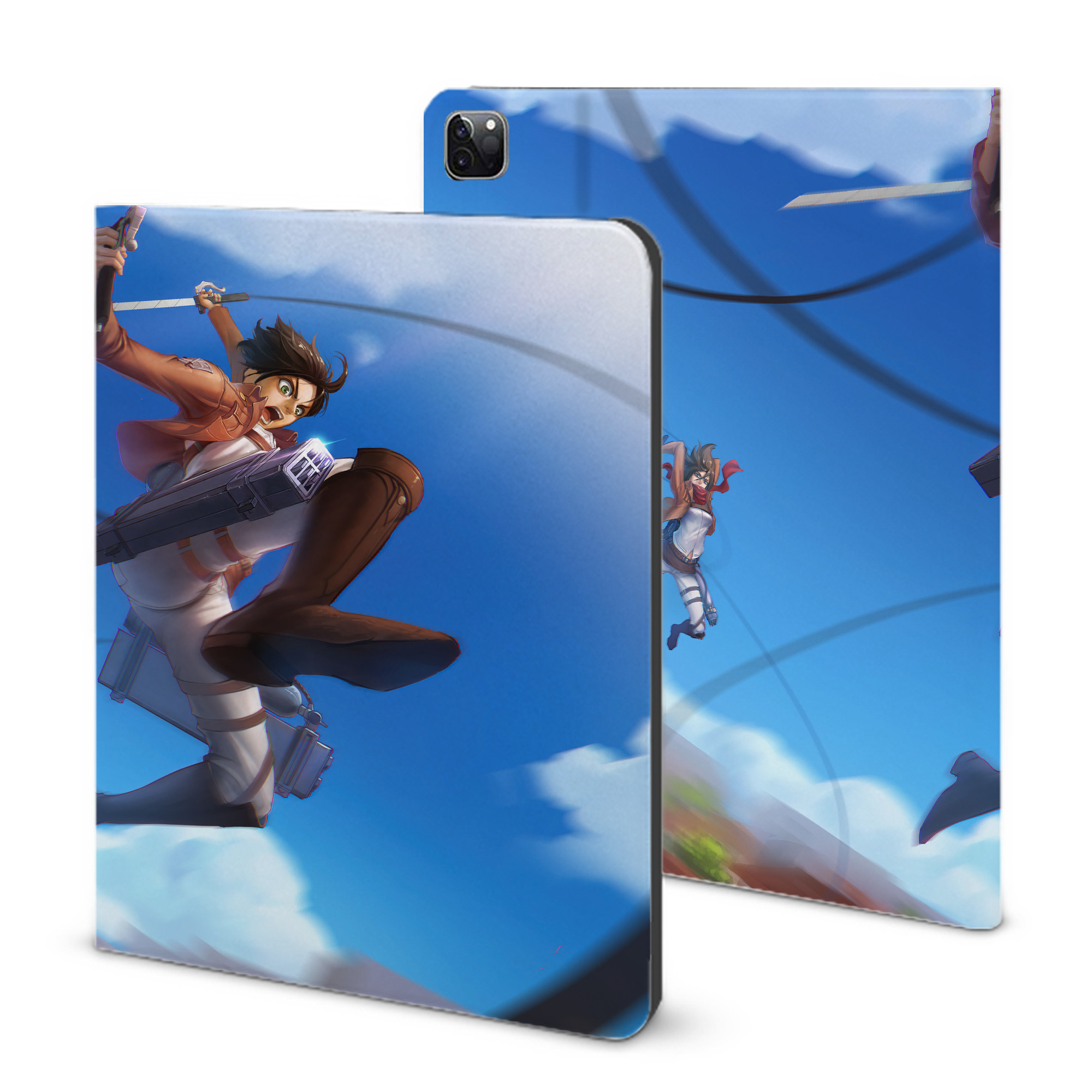 （画像用） 進撃の巨人 Attack on Titan IPad ケース ブック型 PUレザー TPU 耐衝撃 軽量 薄型 ペン収納なし 全面保護 IPad 各モデル対応
